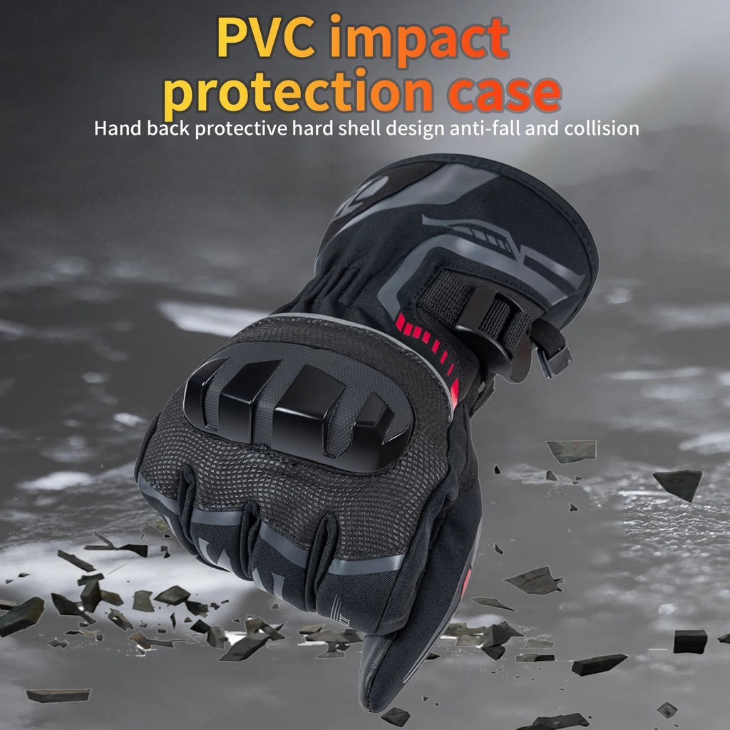 Waterdichte winter motorhandschoenen met touchscreen en knokkelbescherming