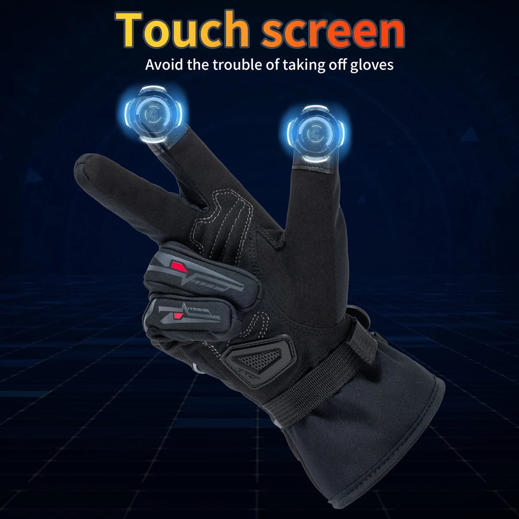 Waterdichte winter motorhandschoenen met touchscreen en knokkelbescherming