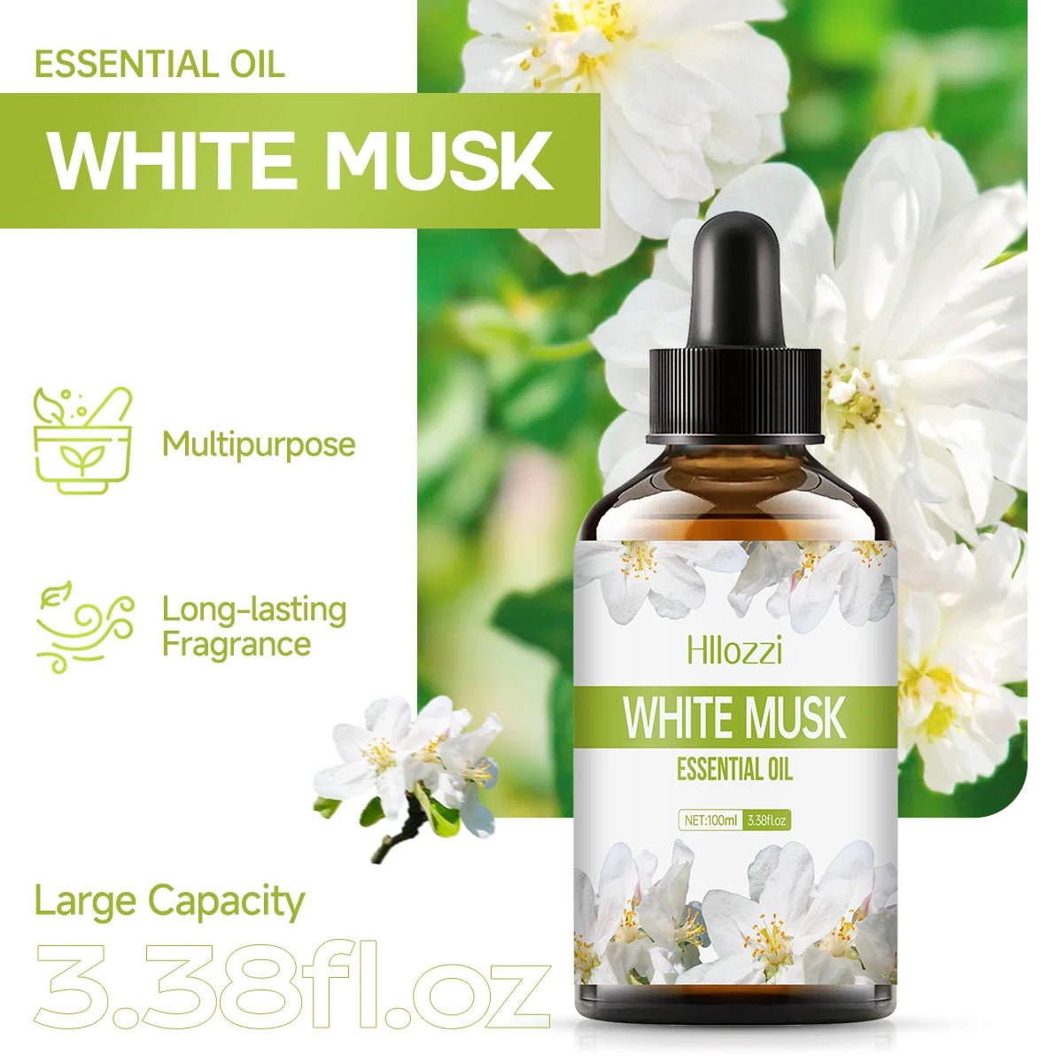 White Musk Essential Oil voor diffuser, geurbrander en aromagebruik