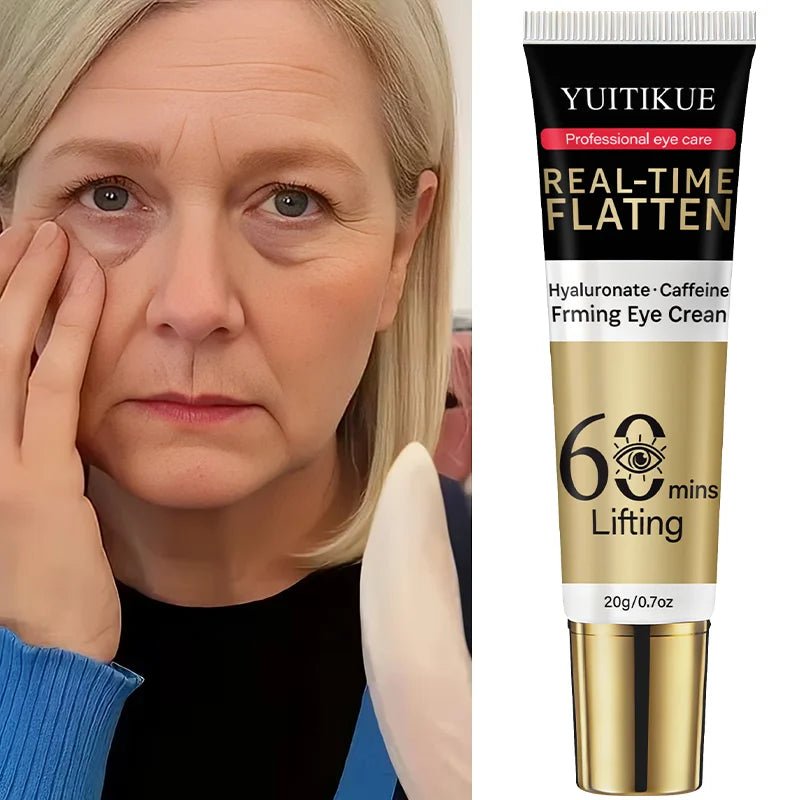 YUITIKUE 60 Min Eye Lift Cream 20g - Hyaluronate & Caffeine, Real-Time Flatten, Refreshing & Fast Absorption, All Skin Types - Spotlights shopping