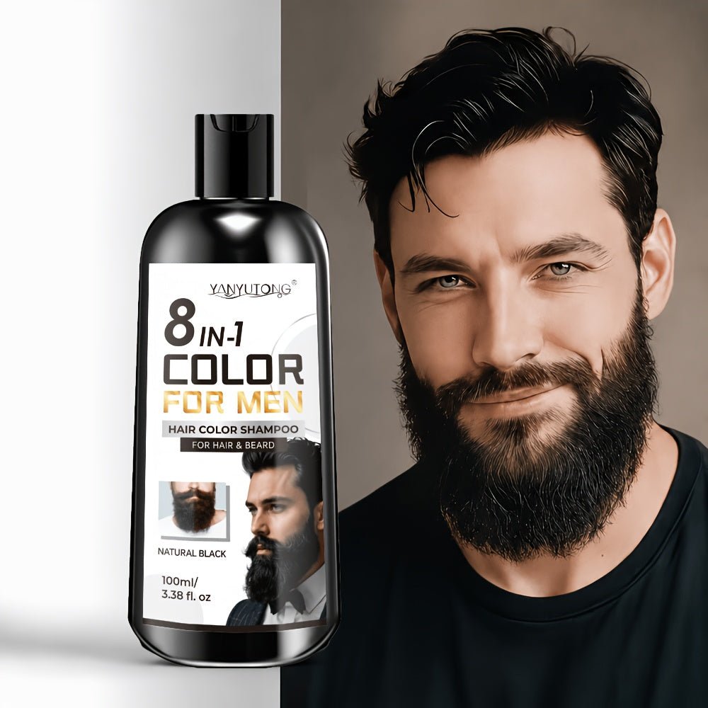 Zwarte Haarverfshampoo 8-in-1 – Voor Haar en Baard, Grijsdekking - Spotlights shopping