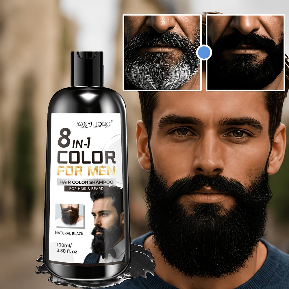 Zwarte Haarverfshampoo 8-in-1 – Voor Haar en Baard, Grijsdekking - Spotlights shopping