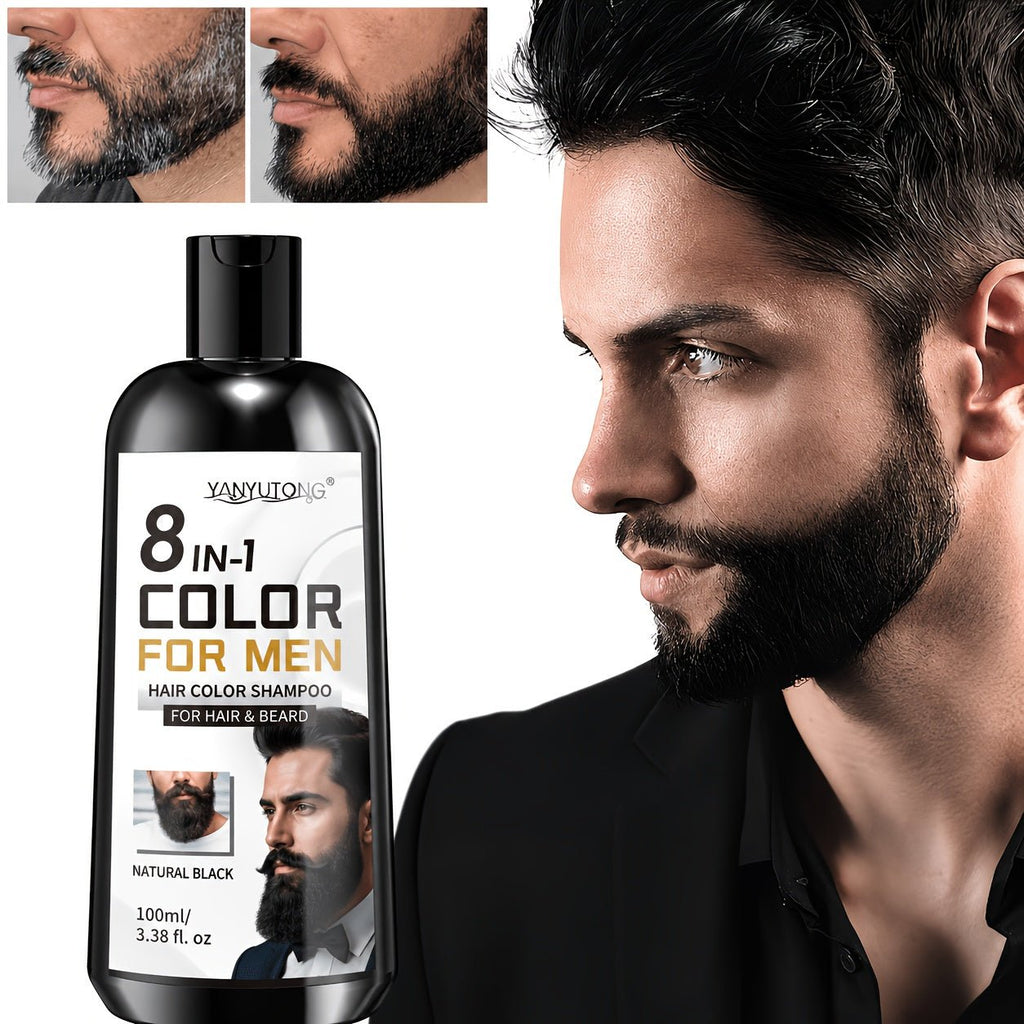 Zwarte Haarverfshampoo 8-in-1 – Voor Haar en Baard, Grijsdekking - Spotlights shopping