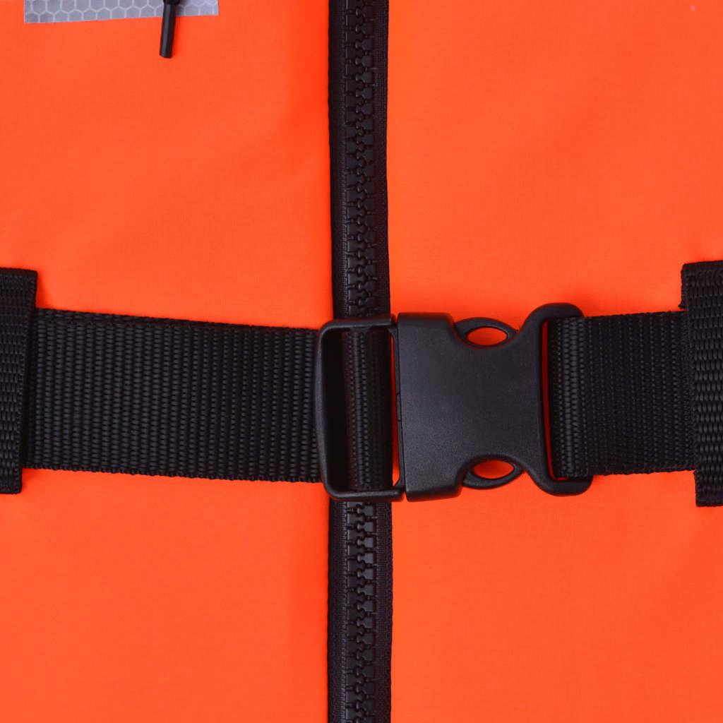 Oranje reddingsvest 100N maat M voor 40-60 kg met reflecterende strips, YKK-rits en noodfluitje