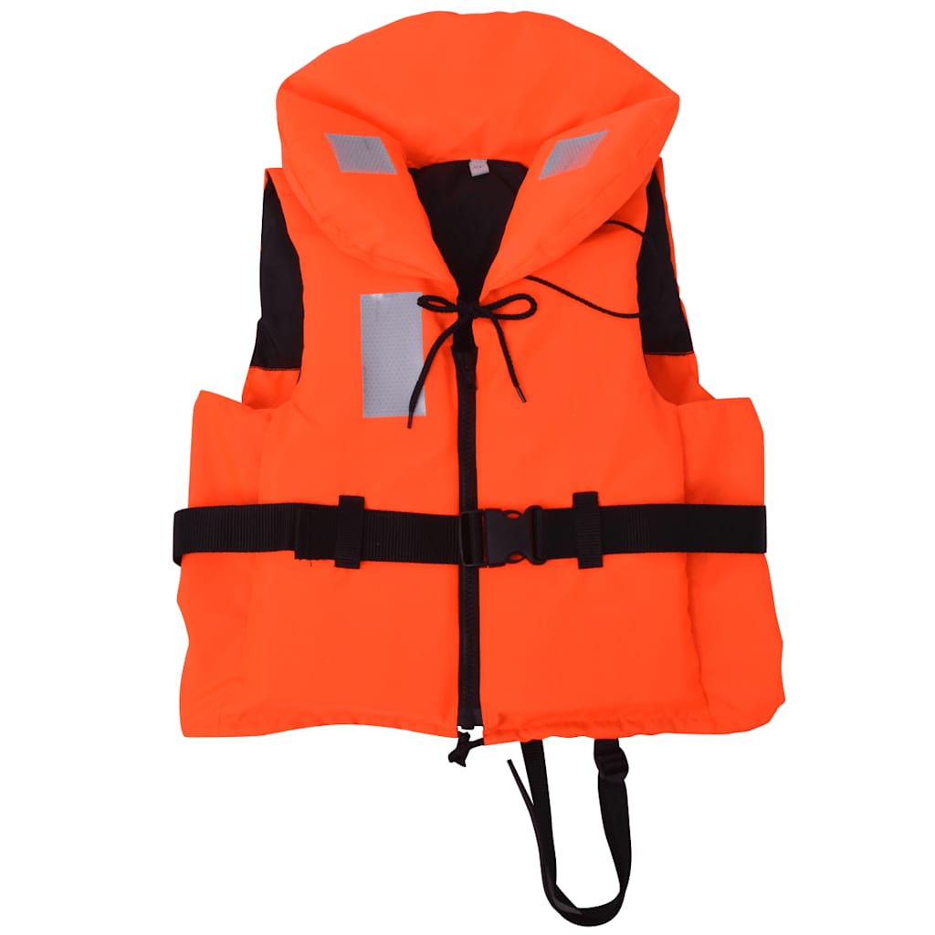 Oranje reddingsvest 100N maat M voor 40-60 kg met reflecterende strips, YKK-rits en noodfluitje
